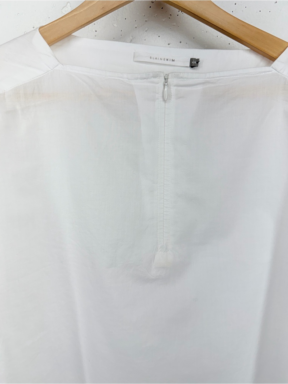 Elaine Kim Size Small White Cotton Zipper Front Blouse - Picture 4 of 12
